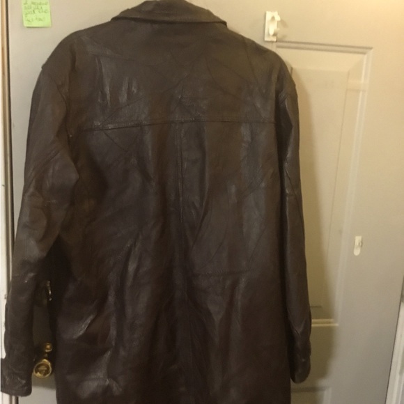 Vintage men’s chocolate brown leather jacket extra large - Picture 3 of 6
